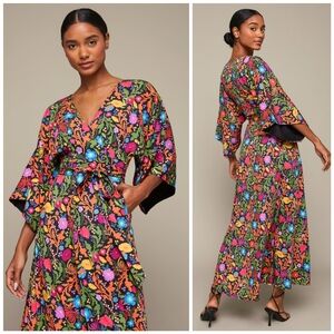 NWT Mixed by Nasrin Floral Colorful Wrap Dress, S
